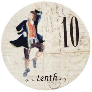 Williams Sonoma 12 Day's of Christmas Salad Plate - Ten Lords A-Leaping